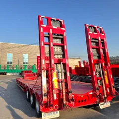 Custom Low Flatbed Semi Trailer 10-30m Construction Machinery Transport 3 Axle Low Loader Trailer Price 50,000-1,000,000 CNY Customizable