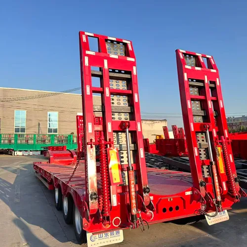 Custom Low Flatbed Semi Trailer 10-30m Construction Machinery Transport 3 Axle Low Loader Trailer Price 50,000-1,000,000 CNY Customizable