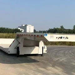 Flat Low Flatbed Semi Trailer 3-Axle Multi-Axle No Ramp Machine Tool Wind Power Oversize Cargo Hauler Factory Customized