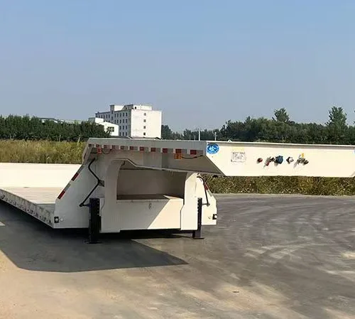 Flat Low Flatbed Semi Trailer 3-Axle Multi-Axle No Ramp Machine Tool Wind Power Oversize Cargo Hauler Factory Customized
