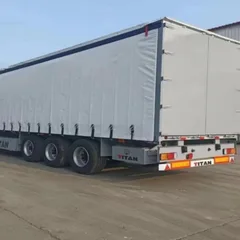 3 Axle Curtain Side Semi Trailer, 40-100 Ton Sliding Curtain Box Trailer For Pallet & General Cargo Forklift Loading Export