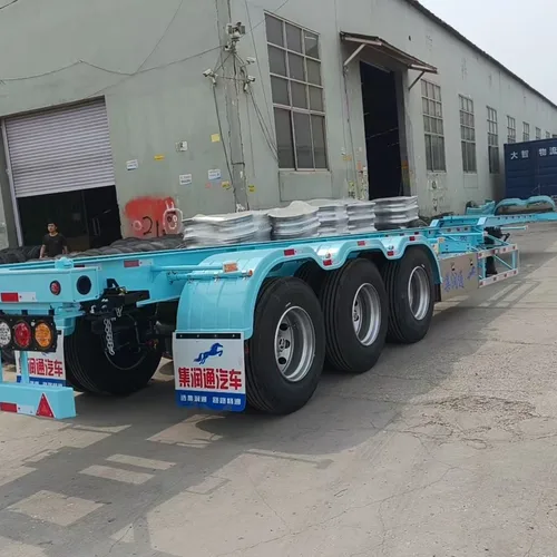 Used Tri-Axle Lightweight Empty Container Chassis Semi-Trailer Inland Logistics Second-Hand Carrier