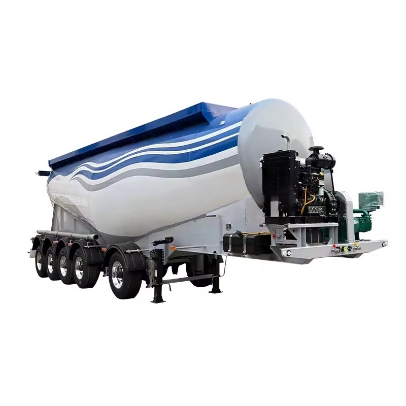 Custom Heavy-Duty 5-Axle WV Bulk Cement Tank Semi-Trailer Made in Chinese Factory Lifting Axle Available Suitable for Transportation on Various Complex Roads, Fast Discharging & Low Residual Material