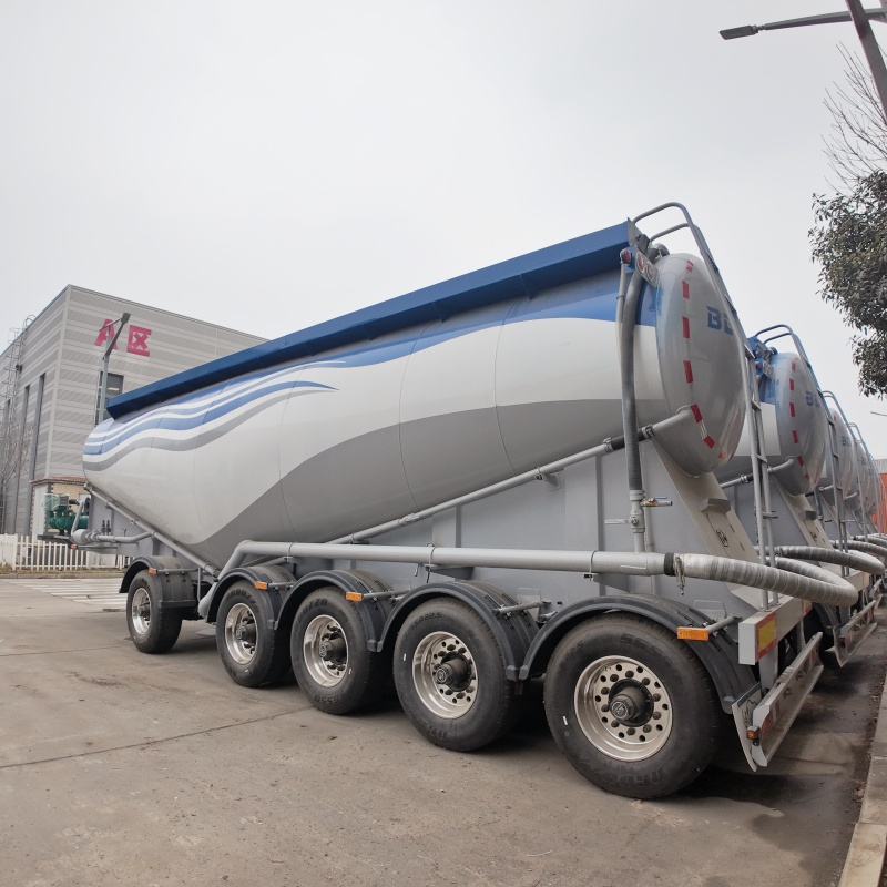 Custom Heavy-Duty 5-Axle WV Bulk Cement Tank Semi-Trailer Made in Chinese Factory Lifting Axle Available Suitable for Transportation on Various Complex Roads, Fast Discharging & Low Residual Material