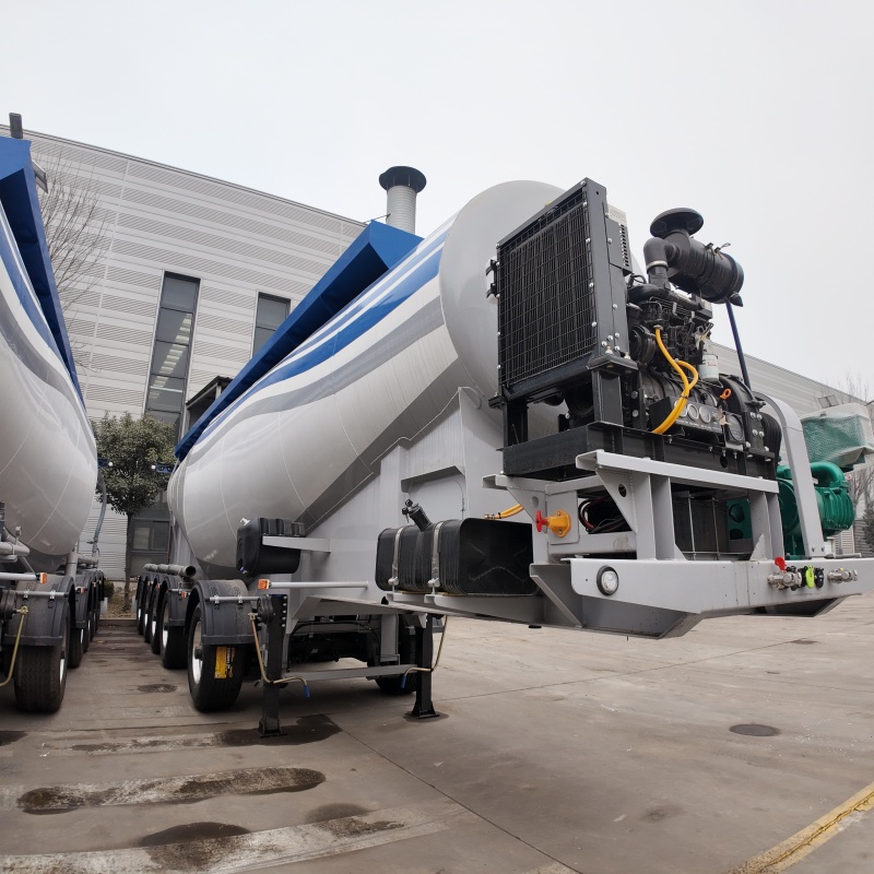 Custom Heavy-Duty 5-Axle WV Bulk Cement Tank Semi-Trailer Made in Chinese Factory Lifting Axle Available Suitable for Transportation on Various Complex Roads, Fast Discharging & Low Residual Material