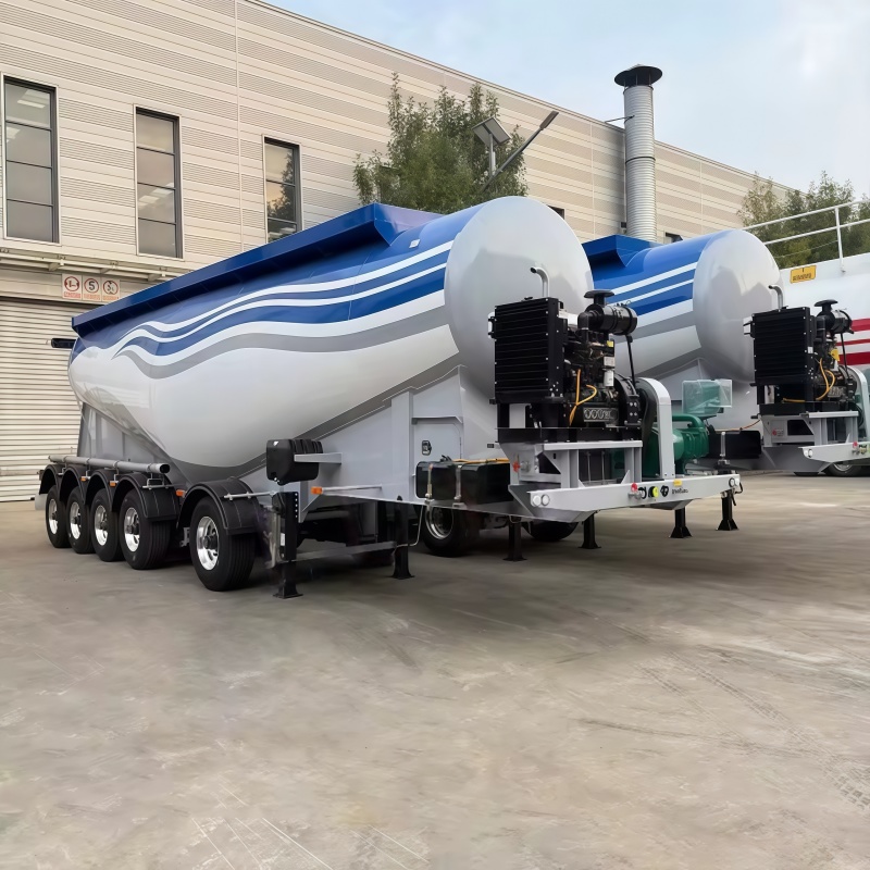 Custom Heavy-Duty 5-Axle WV Bulk Cement Tank Semi-Trailer Made in Chinese Factory Lifting Axle Available Suitable for Transportation on Various Complex Roads, Fast Discharging & Low Residual Material