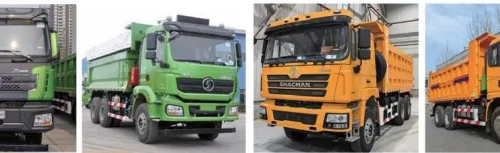 Used 6X4 Construction Dump Tipper Truck For Export Green Orange Yellow Mine Muck Transport Dumper Stock