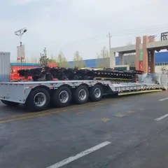 3 4 5axle Lowbed Semi Trailer 100 Ton Gooseneck Lowboy Flatbed Semi Trailer