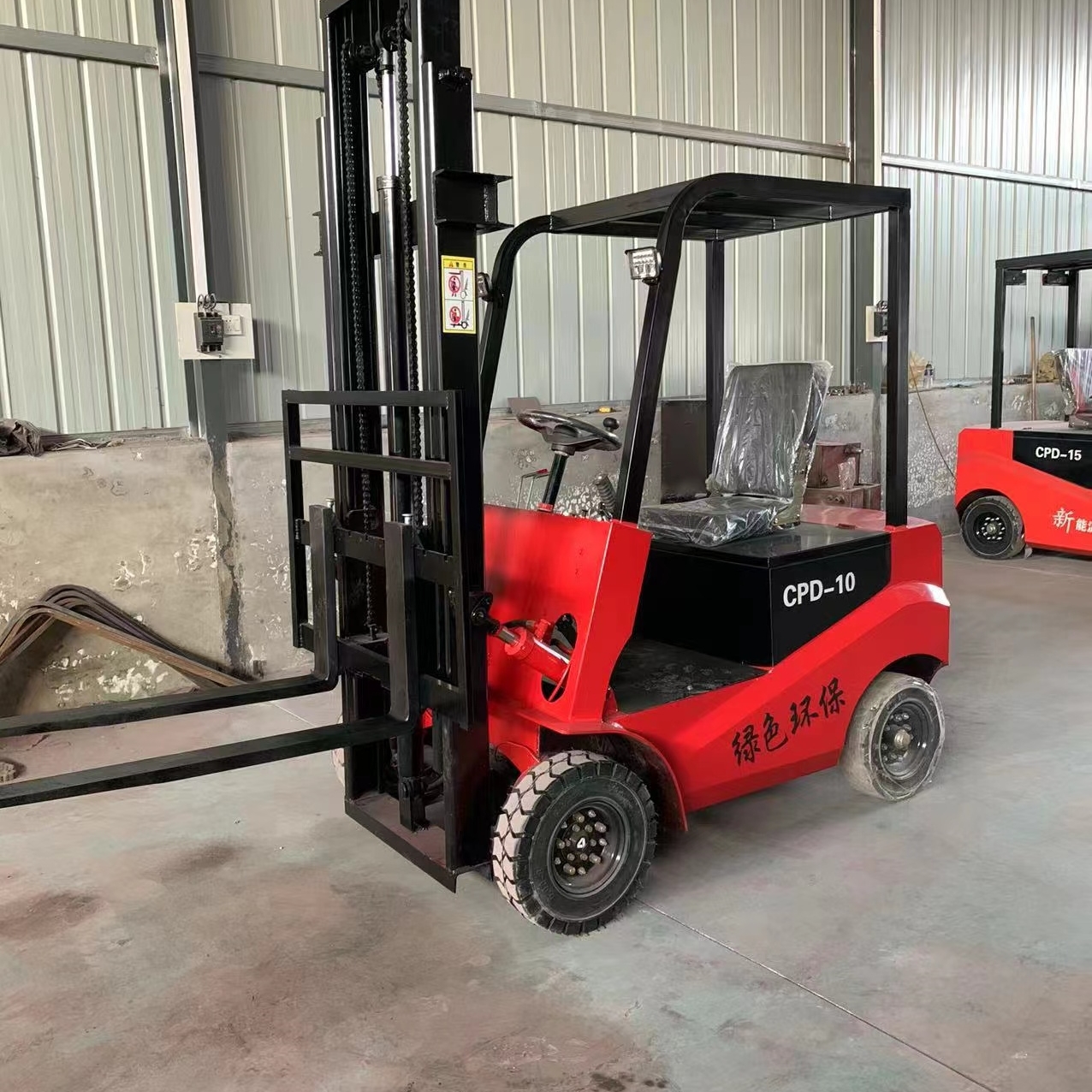 1 Ton Four Wheel Lithium Counterbalance Electric Forklift, Compact Silent Indoor Battery Stacker, Narrow Aisle Pallet Handling Truck