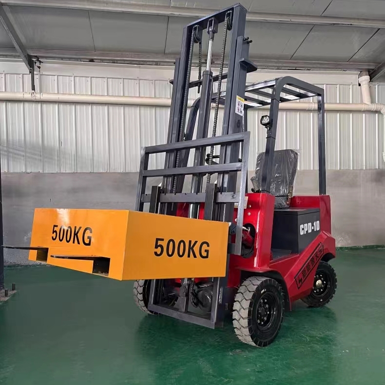 1 Ton Four Wheel Lithium Counterbalance Electric Forklift, Compact Silent Indoor Battery Stacker, Narrow Aisle Pallet Handling Truck