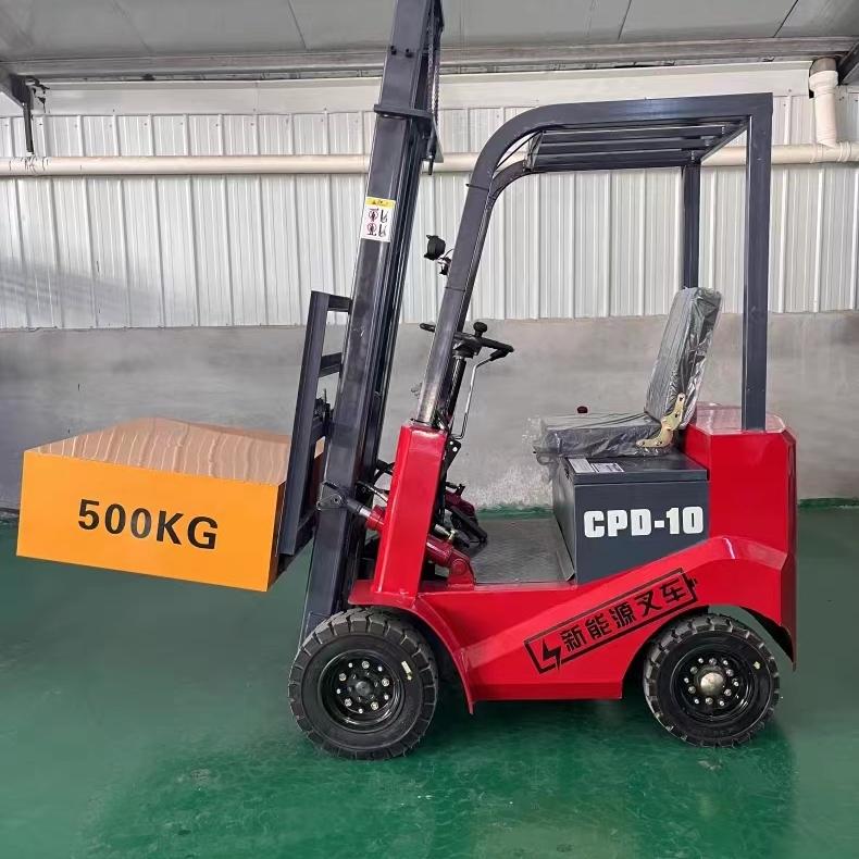 1 Ton Four Wheel Lithium Counterbalance Electric Forklift, Compact Silent Indoor Battery Stacker, Narrow Aisle Pallet Handling Truck