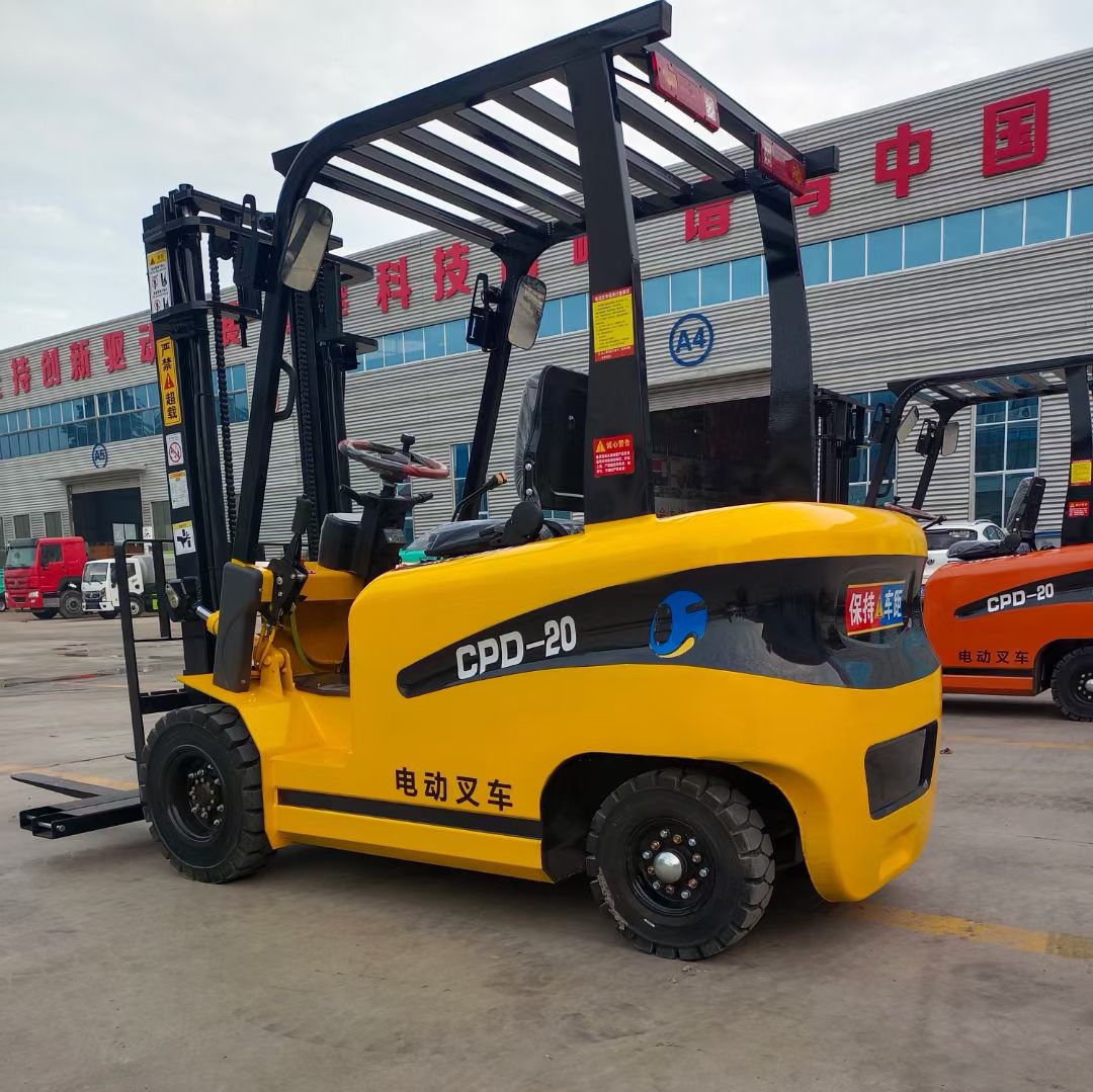 CPD-20 2 Ton Four Wheel Lithium Counterbalance Electric Forklift, Warehouse Pallet Stacker, Silent Indoor Battery Loading Truck