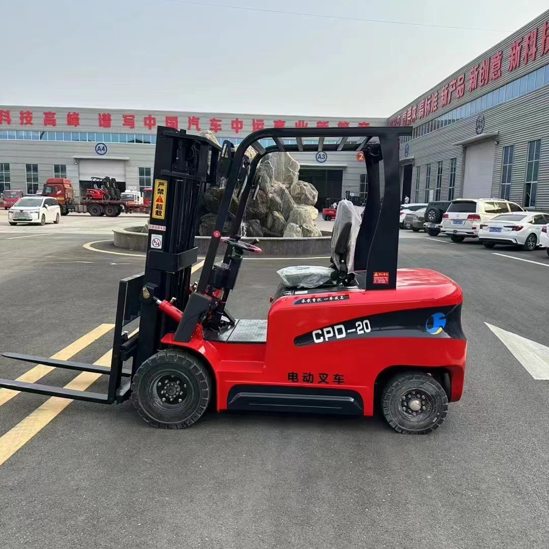 CPD-20 2 Ton Four Wheel Lithium Counterbalance Electric Forklift, Warehouse Pallet Stacker, Silent Indoor Battery Loading Truck