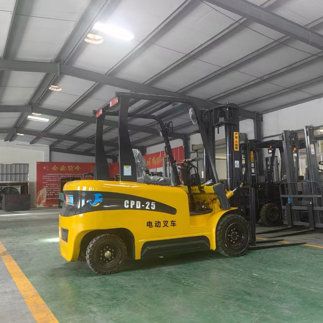 2.5T Lithium Electric Forklift, CPD25 Ride-on Electric Stacker, 2.5 Ton Factory Heavy Goods Handling Forklift