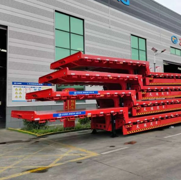 Heavy Duty Flatbed Semi Trailer High Load Capacity for Construction Material Transportation
