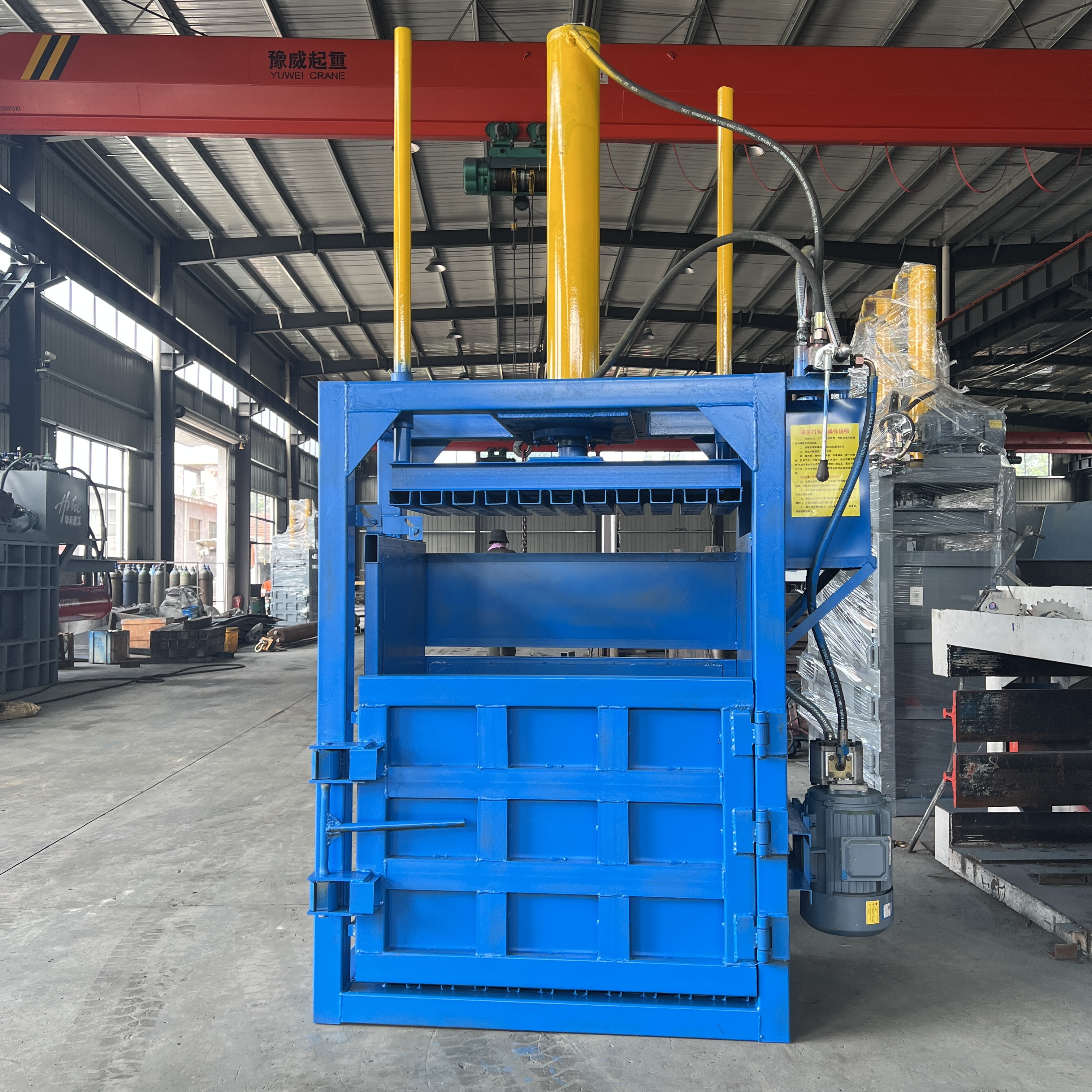 30 Ton Vertical Single Cylinder Baler For Medium Recycling Yard, High Density Baling For Waste Paper & Plastic
