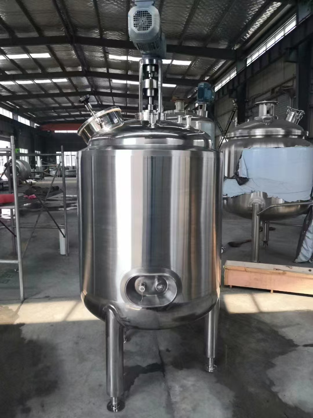 Stainless Steel Mixing Tank, Liquid Blending Fermentation Tank, Jacketed Reaction Kettle
