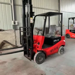 1 Ton Four Wheel Lithium Counterbalance Electric Forklift, Compact Silent Indoor Battery Stacker, Narrow Aisle Pallet Handling Truck