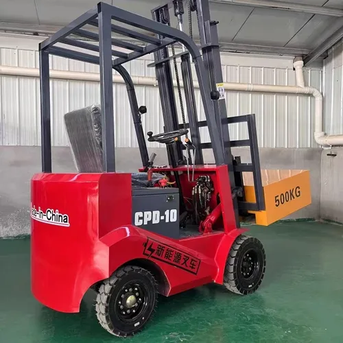 1 Ton Four Wheel Lithium Counterbalance Electric Forklift, Compact Silent Indoor Battery Stacker, Narrow Aisle Pallet Handling Truck