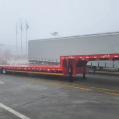 Heavy Duty Flatbed Semi Trailer High Load Capacity for Construction Material Transportation