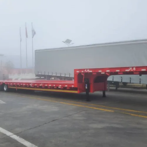 Heavy Duty Flatbed Semi Trailer High Load Capacity for Construction Material Transportation