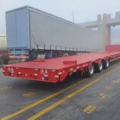 Heavy Duty Flatbed Semi Trailer High Load Capacity for Construction Material Transportation