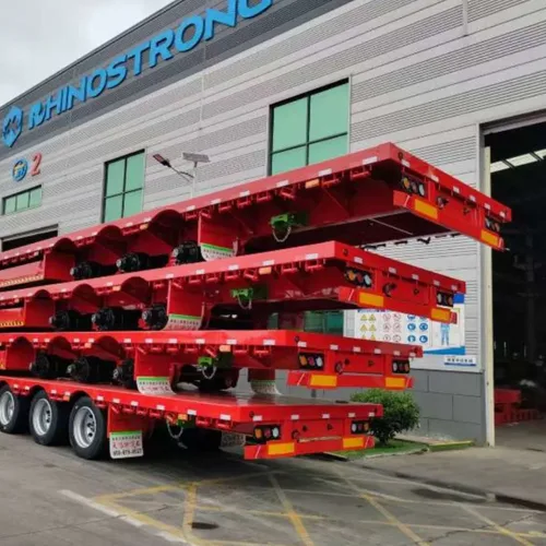 Heavy Duty Flatbed Semi Trailer High Load Capacity for Construction Material Transportation