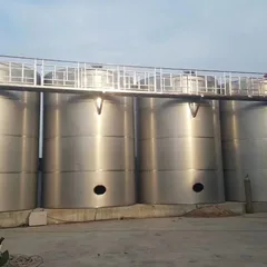 Stainless Steel Storage Tank, Large Vertical Liquid Holding Tank, Sealed Wine Storage Vessel