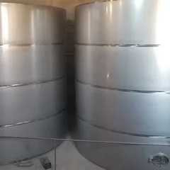 Stainless Steel Storage Tank, Large Vertical Liquid Holding Tank, Sealed Wine Storage Vessel