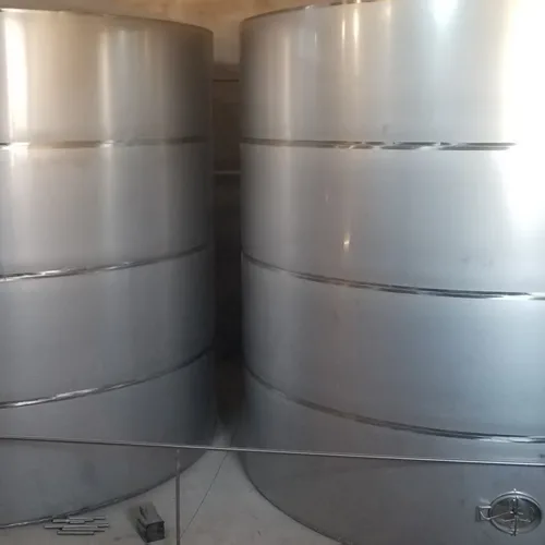 Stainless Steel Storage Tank, Large Vertical Liquid Holding Tank, Sealed Wine Storage Vessel