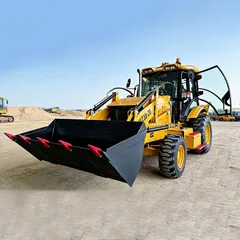 Backhoe loader with 1.5m3 bucket and 2800kg lifting capacity