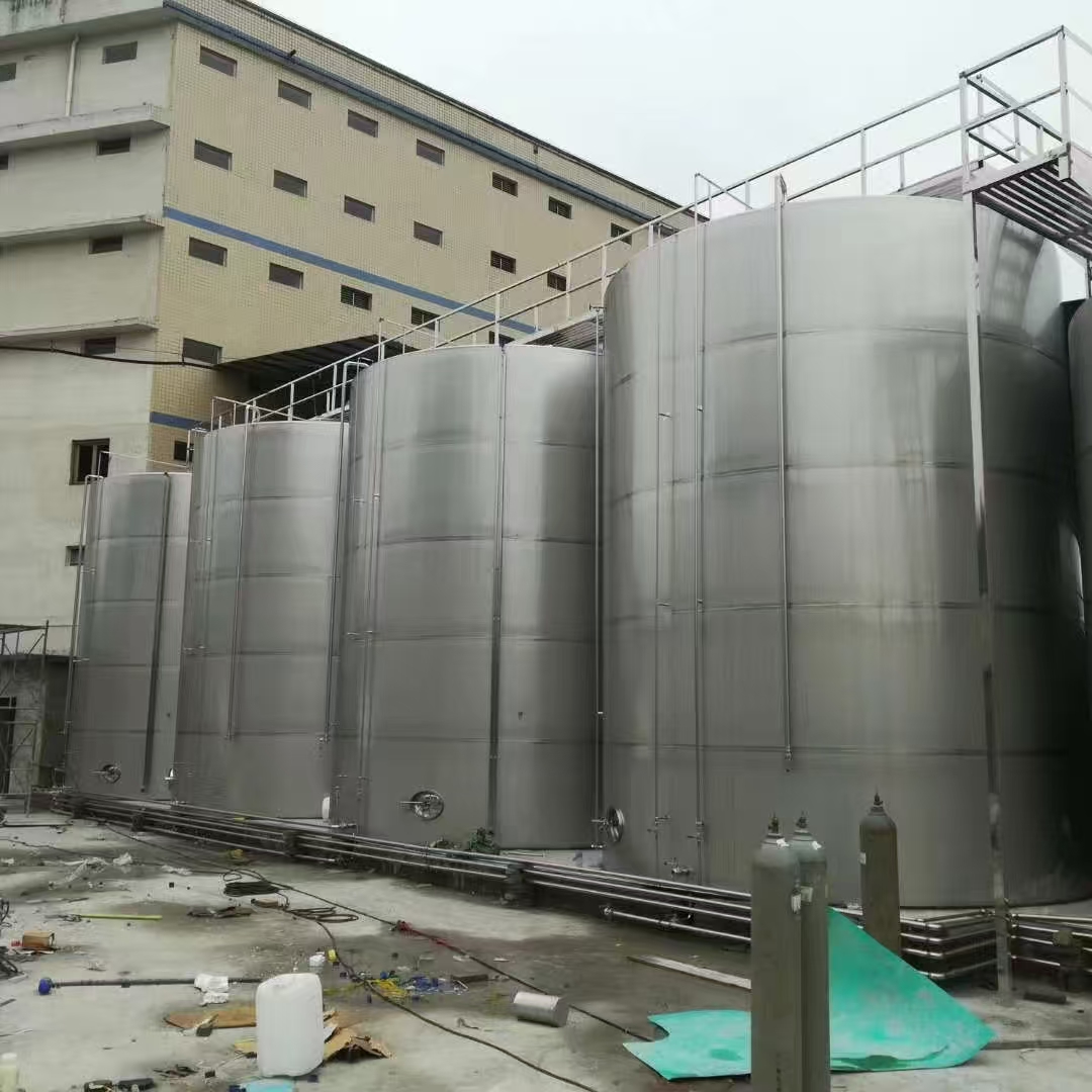 Stainless Steel Storage Tank, Large Vertical Liquid Holding Tank, Sealed Wine Storage Vessel