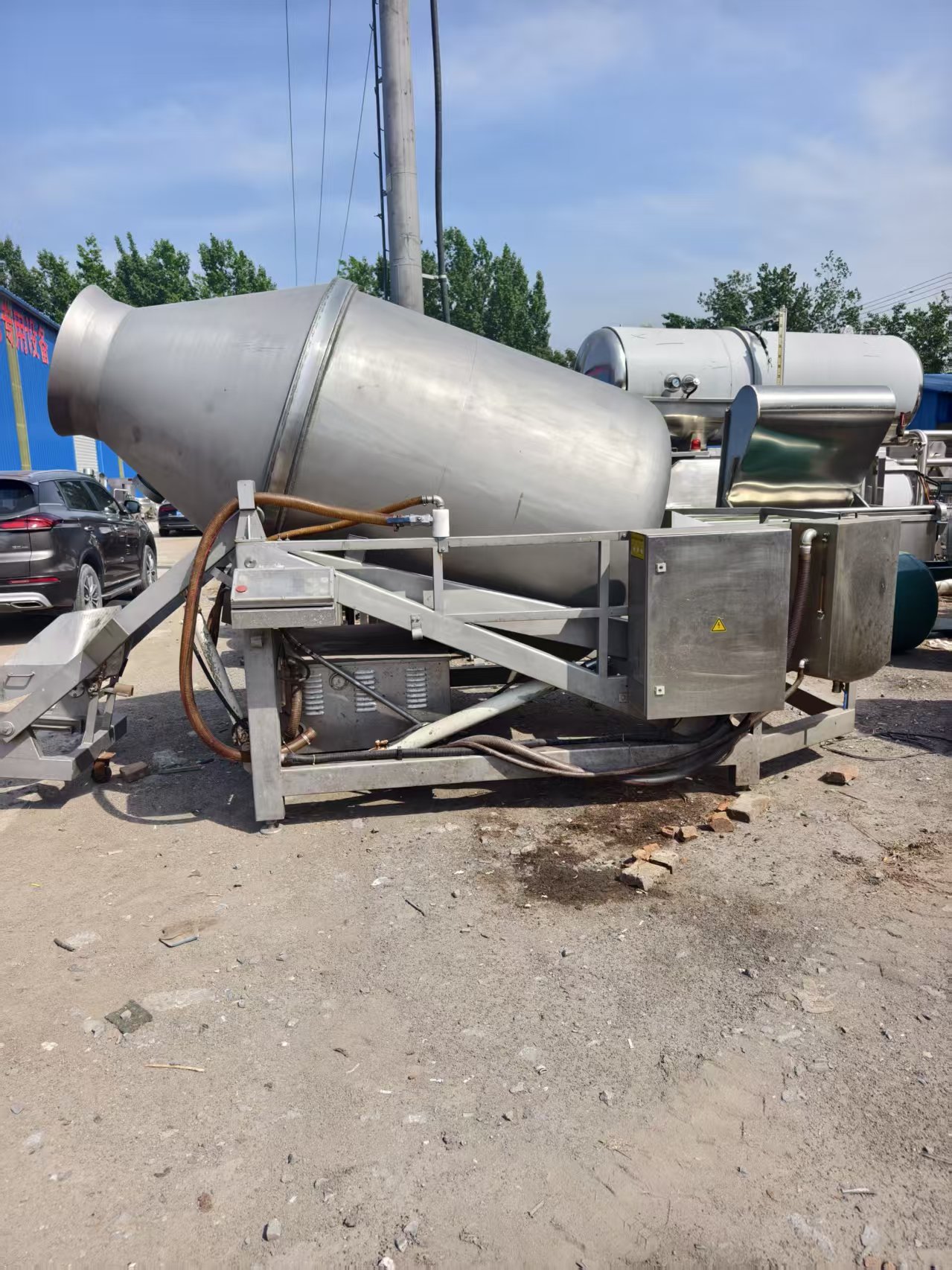 Brand New Vacuum Meat Tumbler, Automatic Variable Frequency Meat Marinating Machine With Hydraulic Tilting Barrel For Steak & Chicken Chop