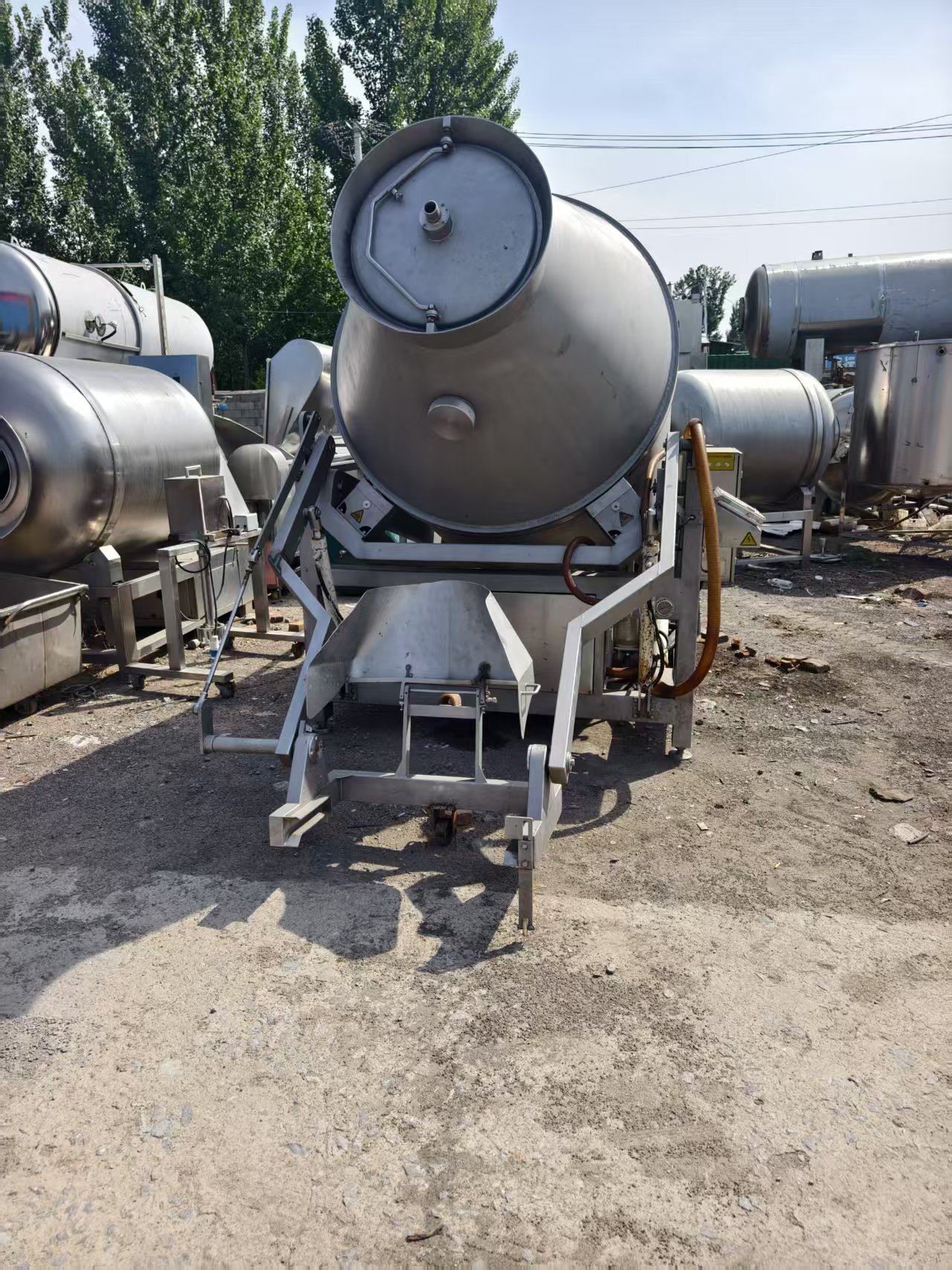 Brand New Vacuum Meat Tumbler, Automatic Variable Frequency Meat Marinating Machine With Hydraulic Tilting Barrel For Steak & Chicken Chop