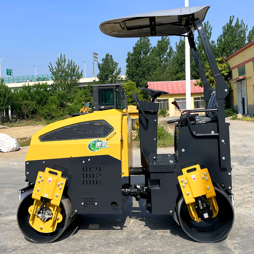 Luxin 2.5T Full Hydraulic Double Drum Road Roller, Ride-on Small Asphalt Compactor for Construction Trench Compaction