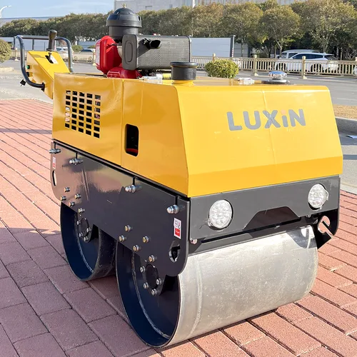 Luxin Walk-behind Double Drum Road Roller, Mini Hand-held Vibration Compactor For Sidewalk, Trench & Asphalt Pavement Compaction