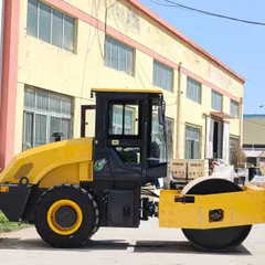 8 Ton Full Hydraulic Single Drum Road Roller, Large Ride-on Soil Compactor For Subgrade Backfill Vibration Compaction