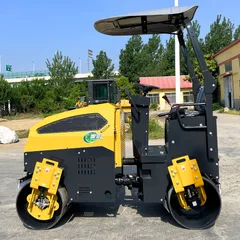 Luxin 2.5T Full Hydraulic Double Drum Road Roller, Ride-on Small Asphalt Compactor for Construction Trench Compaction