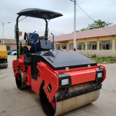 3.5 Ton Full Hydraulic Double Drum Road Roller, Ride-on Asphalt Compactor For Municipal Road & Trench Vibration Compaction