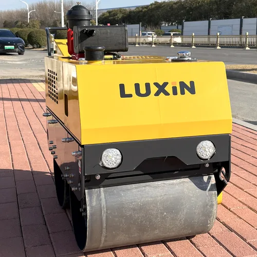 Luxin Walk-behind Double Drum Road Roller, Mini Hand-held Vibration Compactor For Sidewalk, Trench & Asphalt Pavement Compaction