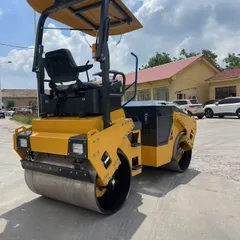 3.5 Ton Full Hydraulic Double Drum Road Roller, Ride-on Asphalt Compactor For Municipal Road & Trench Vibration Compaction