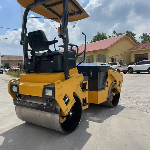 3.5 Ton Full Hydraulic Double Drum Road Roller, Ride-on Asphalt Compactor For Municipal Road & Trench Vibration Compaction