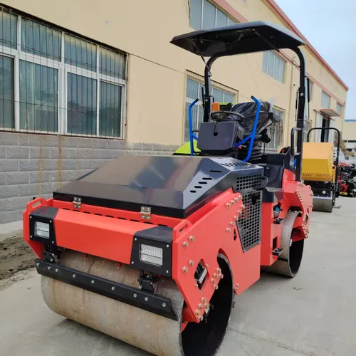 3.5 Ton Full Hydraulic Double Drum Road Roller, Ride-on Asphalt Compactor For Municipal Road & Trench Vibration Compaction