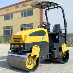 Luxin 2.5T Full Hydraulic Double Drum Road Roller, Ride-on Small Asphalt Compactor for Construction Trench Compaction