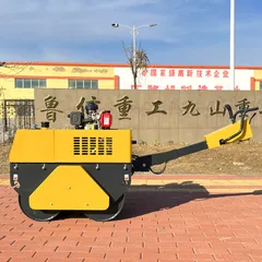 Luxin Walk-behind Double Drum Road Roller, Mini Hand-held Vibration Compactor For Sidewalk, Trench & Asphalt Pavement Compaction