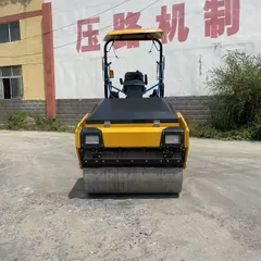 3.5 Ton Full Hydraulic Double Drum Road Roller, Ride-on Asphalt Compactor For Municipal Road & Trench Vibration Compaction