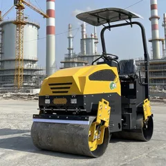 Luxin 2.5T Full Hydraulic Double Drum Road Roller, Ride-on Small Asphalt Compactor for Construction Trench Compaction