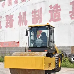 8 Ton Full Hydraulic Single Drum Road Roller, Large Ride-on Soil Compactor For Subgrade Backfill Vibration Compaction