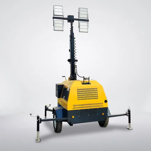 Mobile Diesel Lighting Tower, Automatic Lifting Emergency Construction Light Tower For Night Site & Rescue Lighting