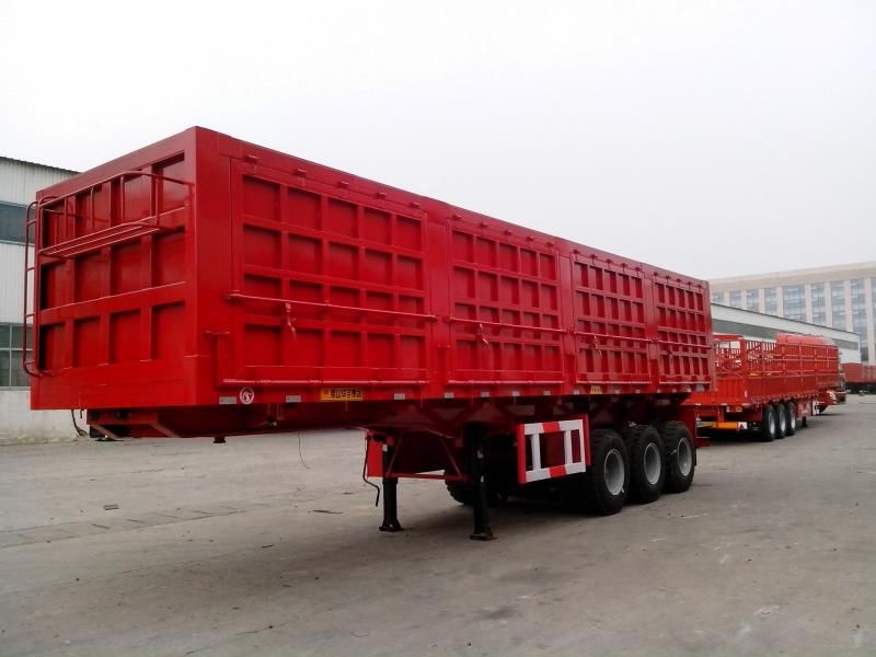 Heavy-duty Hydraulic Lifting Side Tipper Trailer Air Suspension / Mechanical Suspension Optional Customized Dimension